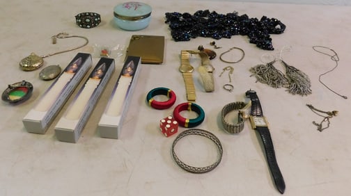 Lot of Men's Wristwatches & Costume Jewelry