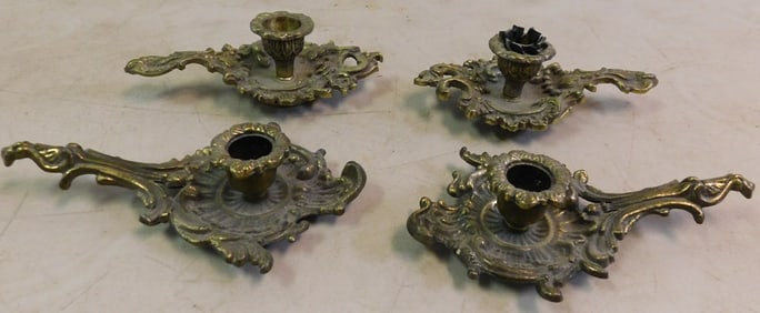 Lot of Cast Brass Candlesticks