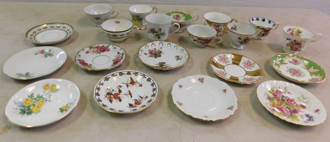 Lot of Hand painted Porcelain Cups & Saucers