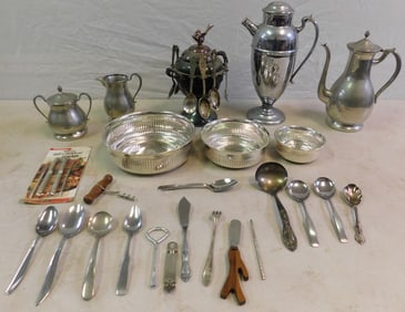 Lot of Silverplate & Pewter Items