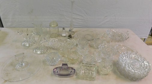 Lot of American Fostoria & Clear Glass Items