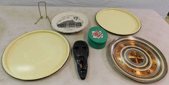 Lot of Metal Trays & Household Items
