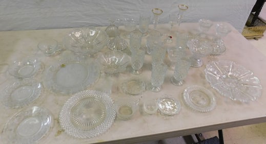 Lot of American Fostoria & Pattern Glass Items