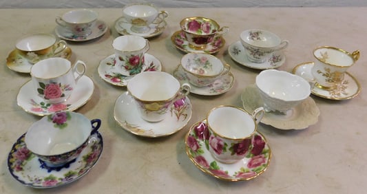 Lot of Hand Painted Porcelain Cups & Saucers
