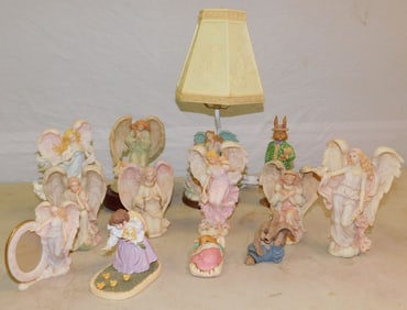Lot of Resin Figurines & Lamp