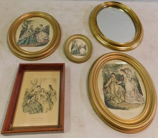 Lot of Fashion Prints & Mirror