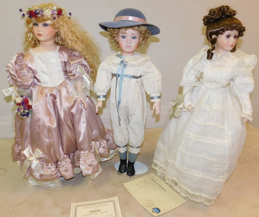 2 Large Artisan Crafted Dolls in Boxes & Palmary Collection Tree Heart Doll in Box (1 of 6)