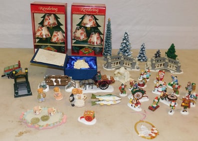 Lot of Department 56 Porcelain Christmas Decorations