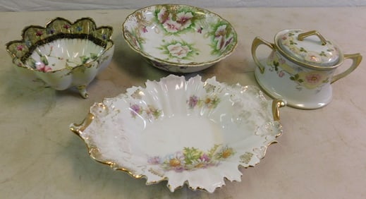 Lot of Antique Hand Painted Porcelain Items