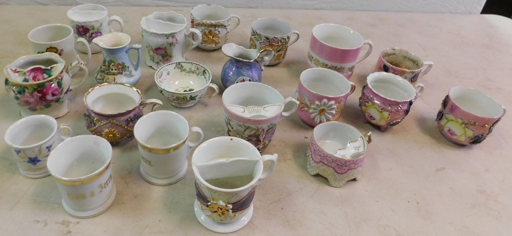 Lot of Antique Hand Painted Porcelain Cups & Mustache Cups (1 of 5)