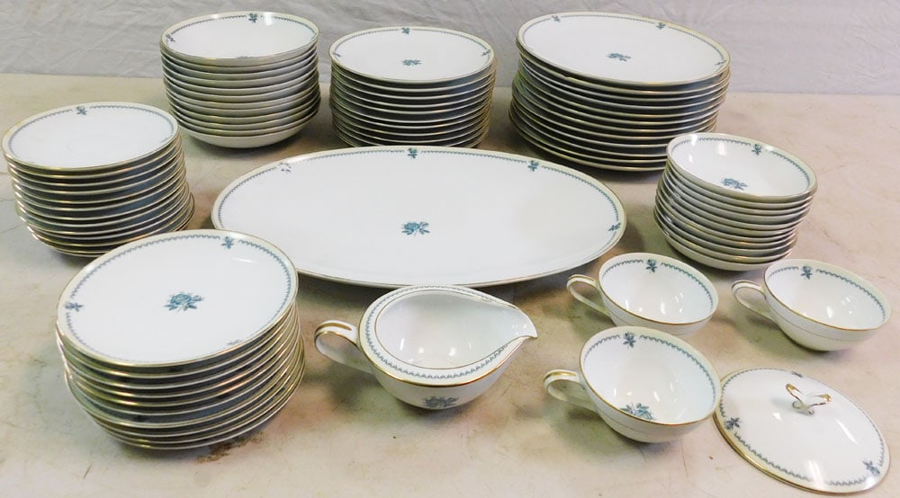 Lot of Noritake China, (Blue Rose): Lot of Noritake China, (Blue Rose). ALL DESCRIPTIONS AND ANY CONDITION STATEMENT GIVEN BY LANGSTON AUCTION GALLERY ARE STRICTLY OPINIONS AND LANGSTON'S SHALL HAVE NO RESPONSIBILITY FOR ERRORS OR OMISS