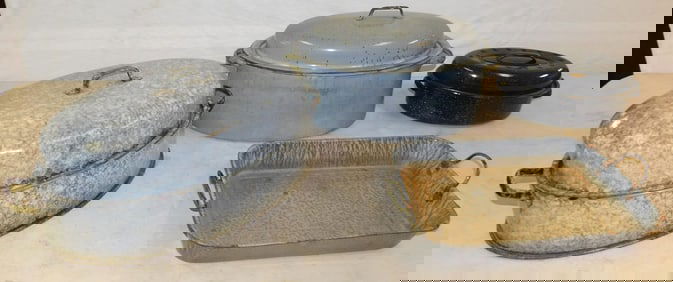 Lot of Vintage Enamelware Items