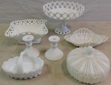 Lot of Milk Glass Items