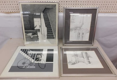 Lot of Framed Drawings Signed
