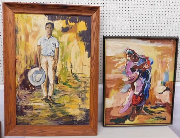 Framed Oil on Board Signed & Framed Oil on Canvas