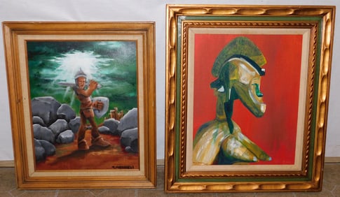 2 Framed Oil on Boards Signed