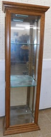Oak Lighted Curio Cabinet