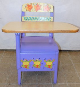 Painted Vintage School Desk