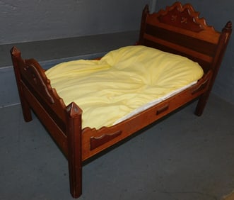 Walnut Victorian Doll Bed