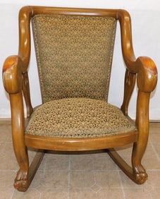 Carved Mahogany Victorian Style Rocker