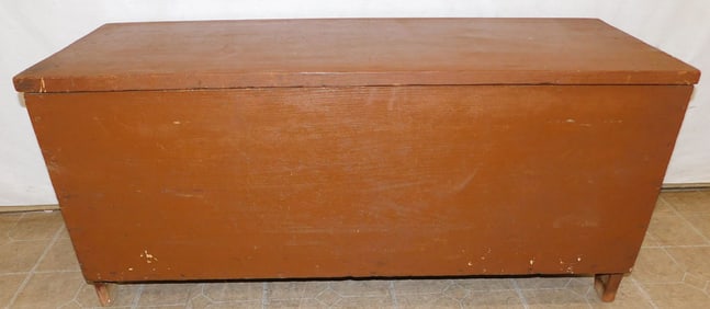 Antique Red Washed Pine Blanket Chest