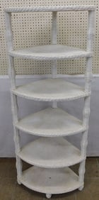 6 Tier Wicker Corner Shelf