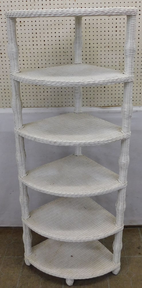 6 Tier Wicker Corner Shelf (1 of 3)
