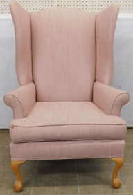 Upholstered Wing Back Chair with Ball & Claw Feet