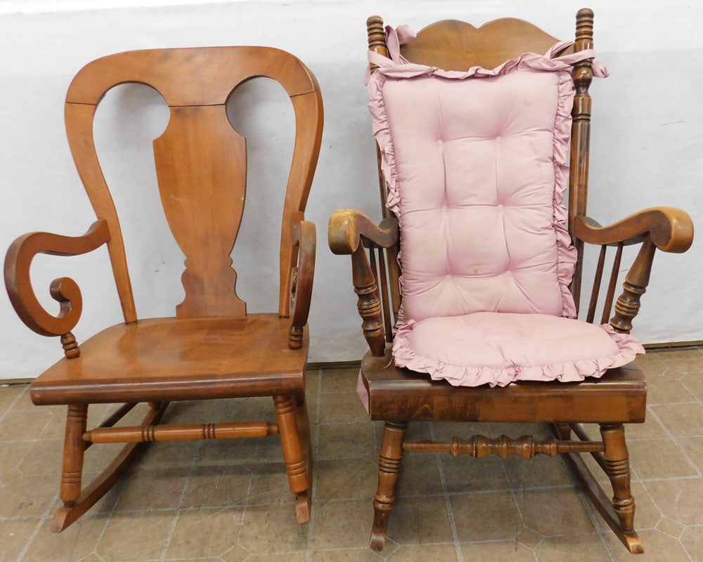 Antique Mahogany Rocker & Maple Rocker (1 of 4)