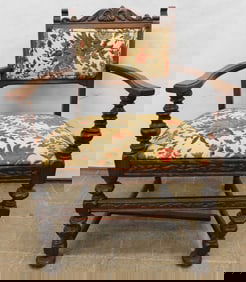 Antique Carved Oak Arm Chair