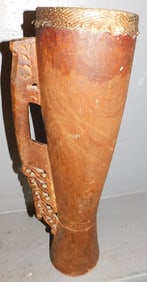 Antique Wood & Animal Hyde Tribal Drum