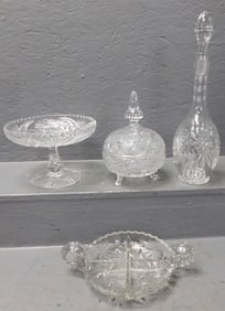 4 Pieces of Cut Glass