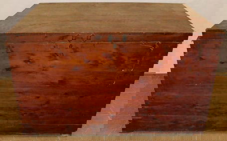 Large Antique Cedar Blanket Chest with Carrying Handles