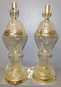 Pair of Crystal Lamps