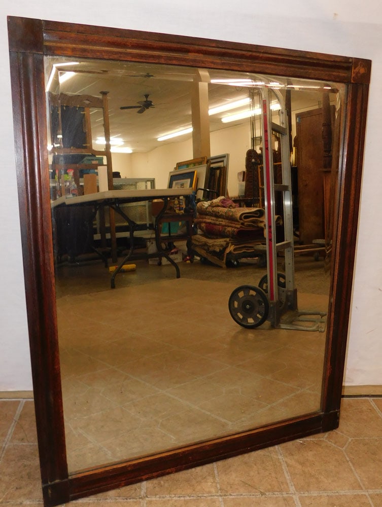 Antique Walnut Framed Mirror (1 of 3)