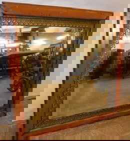 Antique Oak Framed Mirror