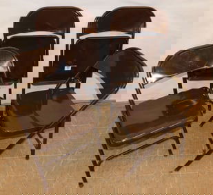 4 Painted Metal Folding Chairs