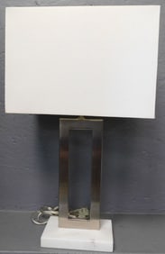 Modern Steel & Marble Base Lamp