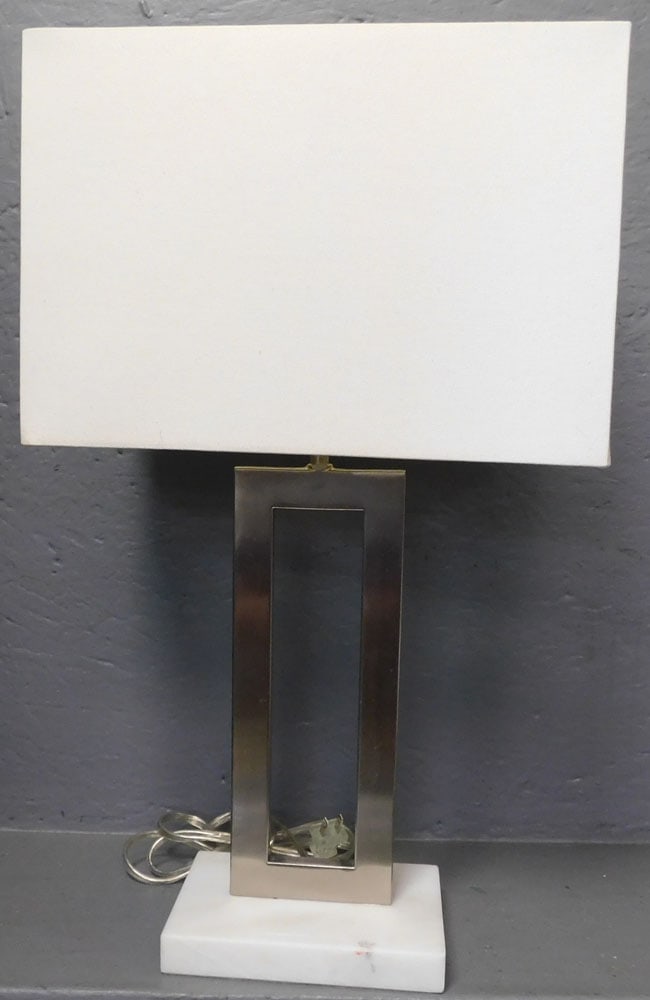 Modern Steel & Marble Base Lamp (1 of 3)