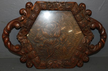 Carved Mahogany Tray