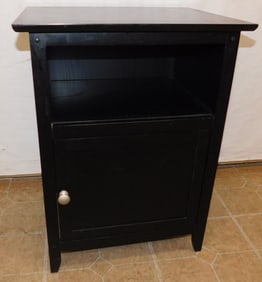 Modern Black Lacquered Night Stand