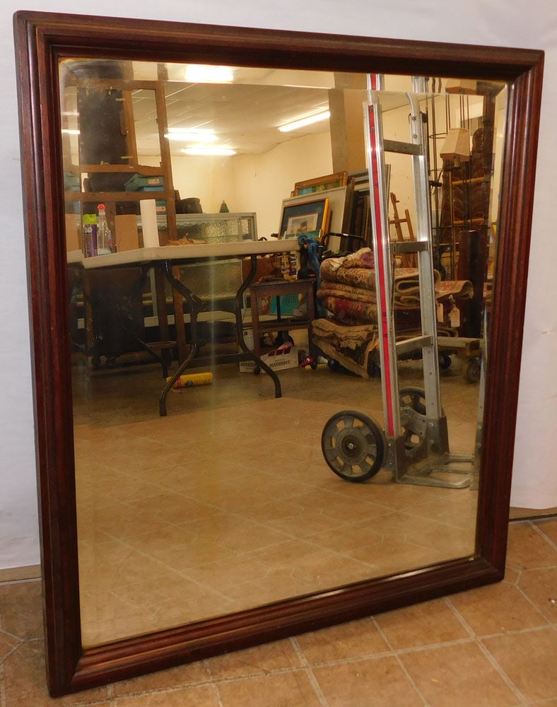 Antique Walnut Framed Mirror (1 of 3)