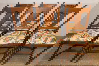 Set of 6 Antique Oak Dining Chairs