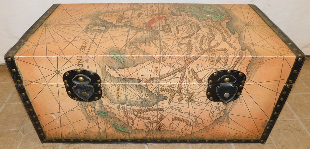 Paint Decorated Old World Map Box (1 of 5)