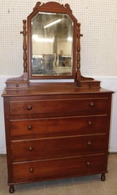 Solid Walnut Chest with Mirror