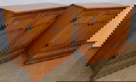 Pair of Solid Maple Cabinets