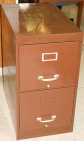 Vintage 2 Drawer Metal Filing Cabinet