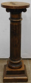 Antique Carved Walnut Fluted Pedestal