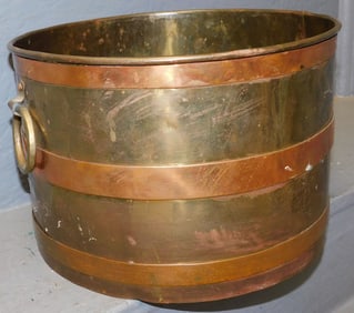 Brass & Copper Bound Jardiniere