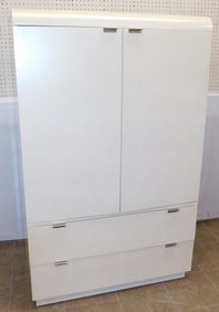 Modern White Lacquered Chifforobe by Stanley